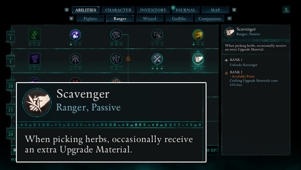 Upgrade Material Farming in Avowed - Scavenger Skill