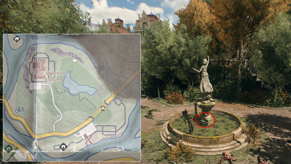 Excalibur and Stones Locations in Dying Light: The Beast - St. Valentine Asylum - Stone Sigil: Blood - Map
