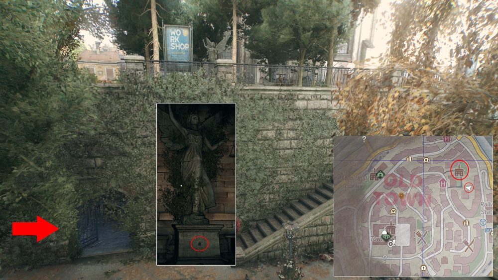 Excalibur and Stones Locations in Dying Light: The Beast - Old Town - Historic Church of St. Matthias - Stone Sigil: Death - Map