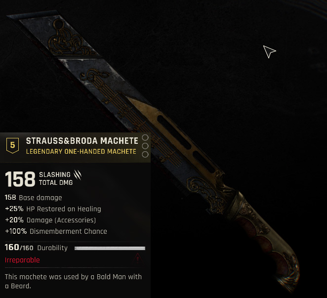 Knockable White Box in Dying Light: The Beast - Strauss&broda Machete (Legendary One-handed Machete)