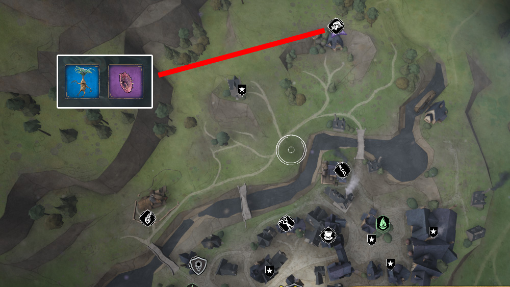 Professor Garlick's Assignment 1 in Hogwarts Legacy - Dogweed and Deathcap - Hogsmeade - Map