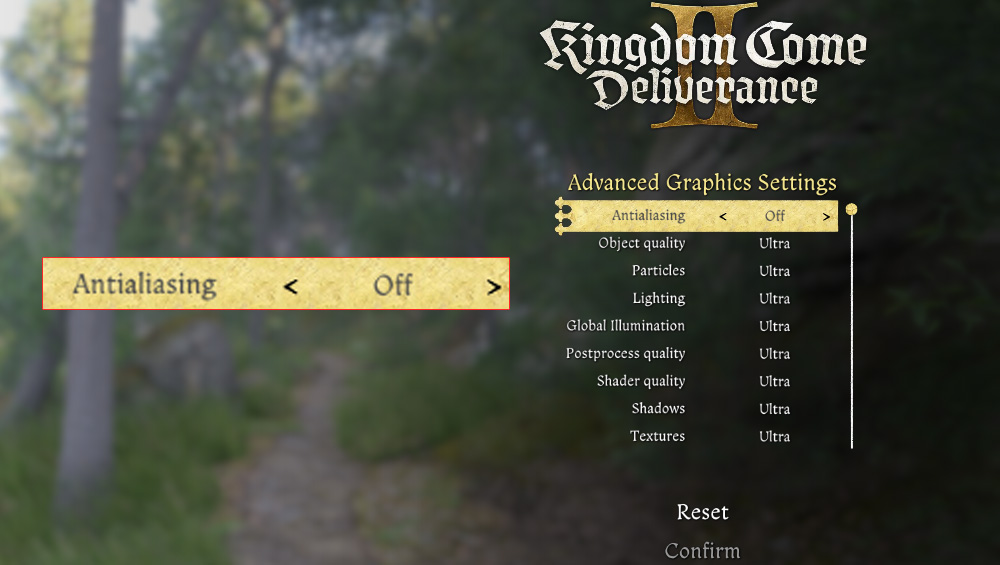 Antialiasing Greyed Out in Kingdom Come: Deliverance 2 - Advanced Graphic Settings