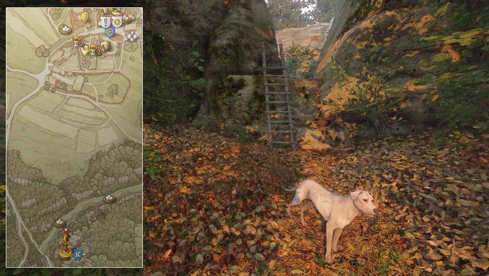 Bad Blood: Find Pavlena in Kingdom Come: Deliverance 2 - Find the gorge where Ota is holding Pavlena - Dog and Ladder - Map