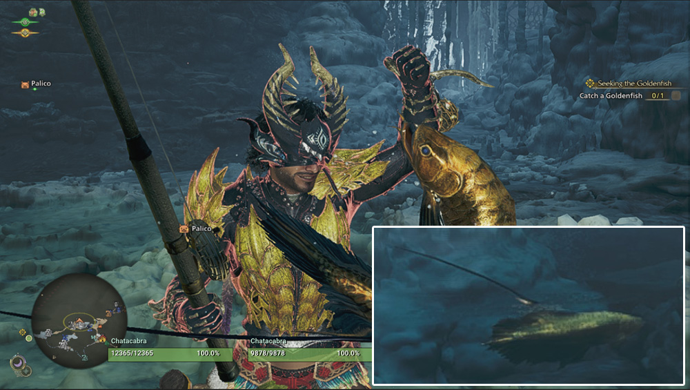 Monster Hunter Wilds in Catch a Goldenfish