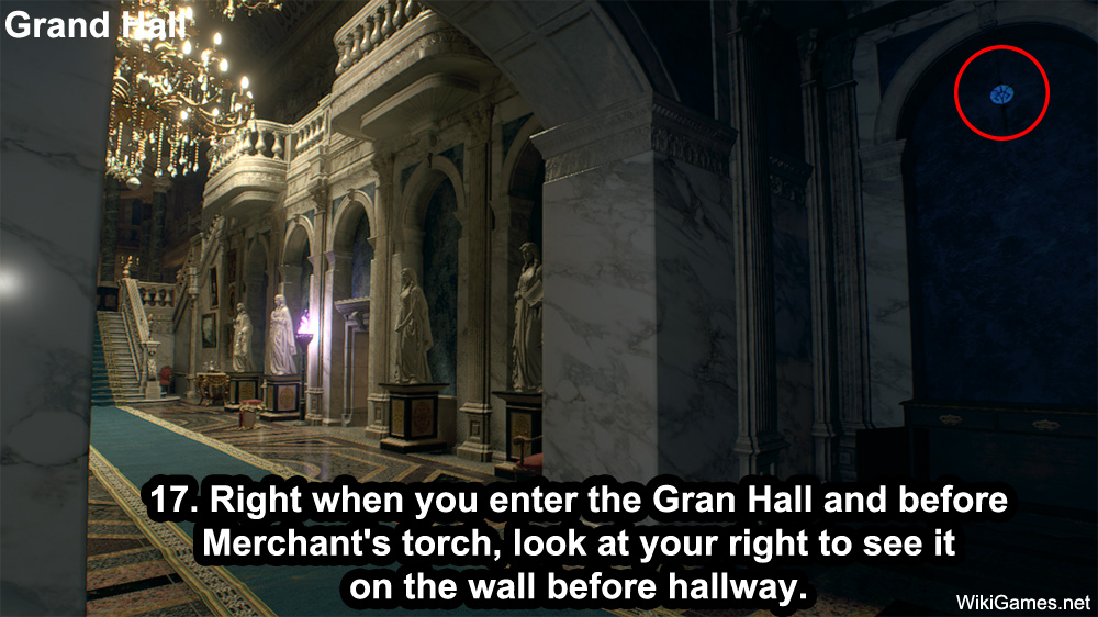 Blue Medallion Locations in Resident Evil 4 Remake - Grand Hall - 17