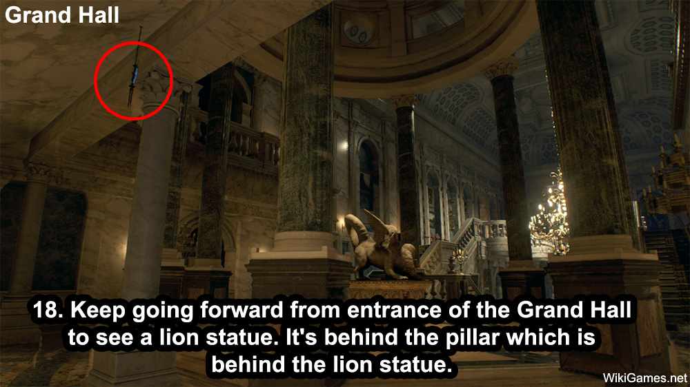 Blue Medallion Locations in Resident Evil 4 Remake - Grand Hall - 18