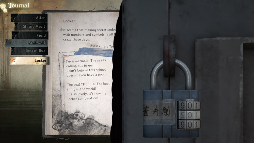 Locker Room Puzzle Codes in School in Silent Hill f