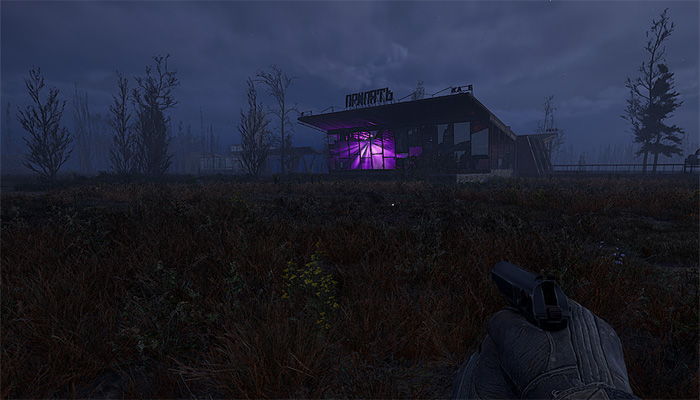 House with Colorful Party Lights in S.T.A.L.K.E.R. 2: Heart of Chornobyl