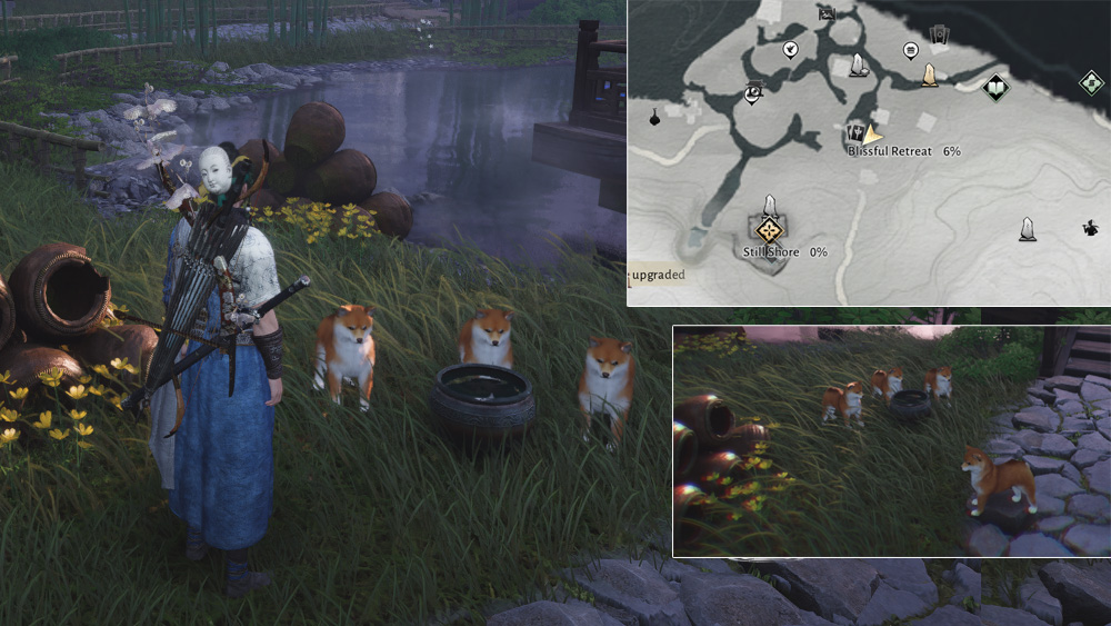 Easter Eggs in Where Winds Meet - Turn Into Dog - Blissful Retreat - Map