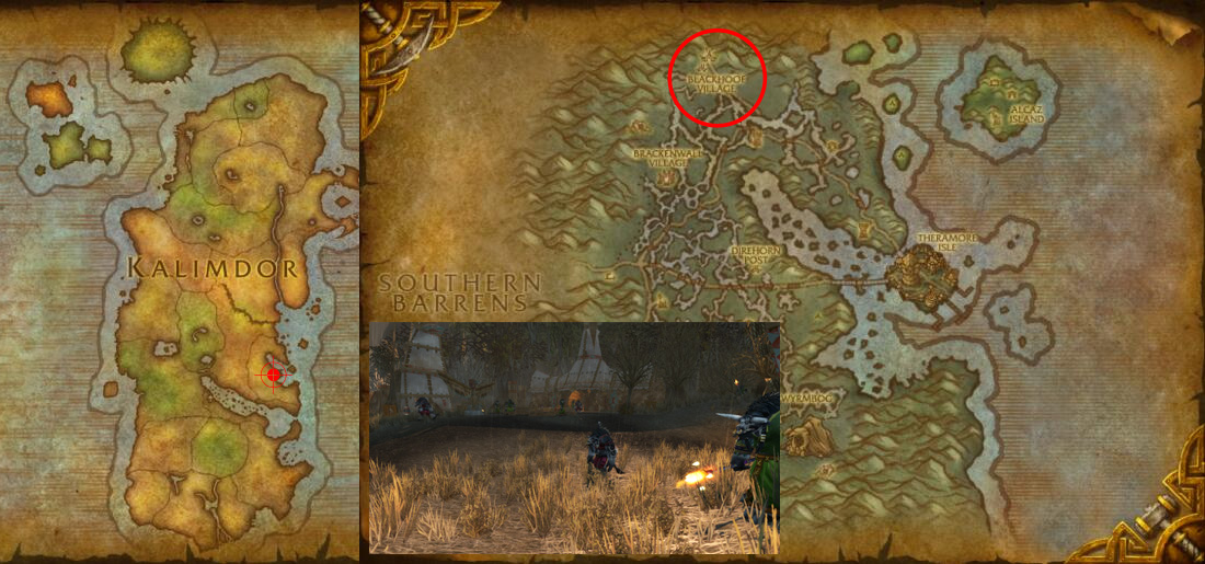 Best Silk Cloth Farming Spot in World of Warcraft: Mists of Pandaria - Blackhoof Village in Dustwallow Marsh