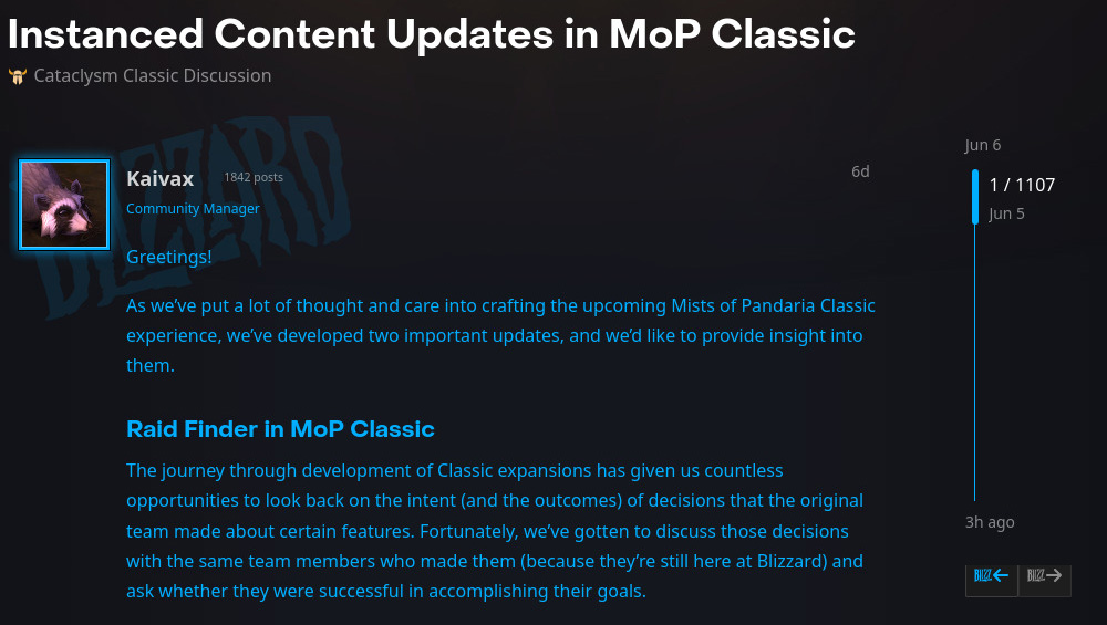 Raid Finder deleted from MoP Classic in World of Warcraft: Mists of Pandaria